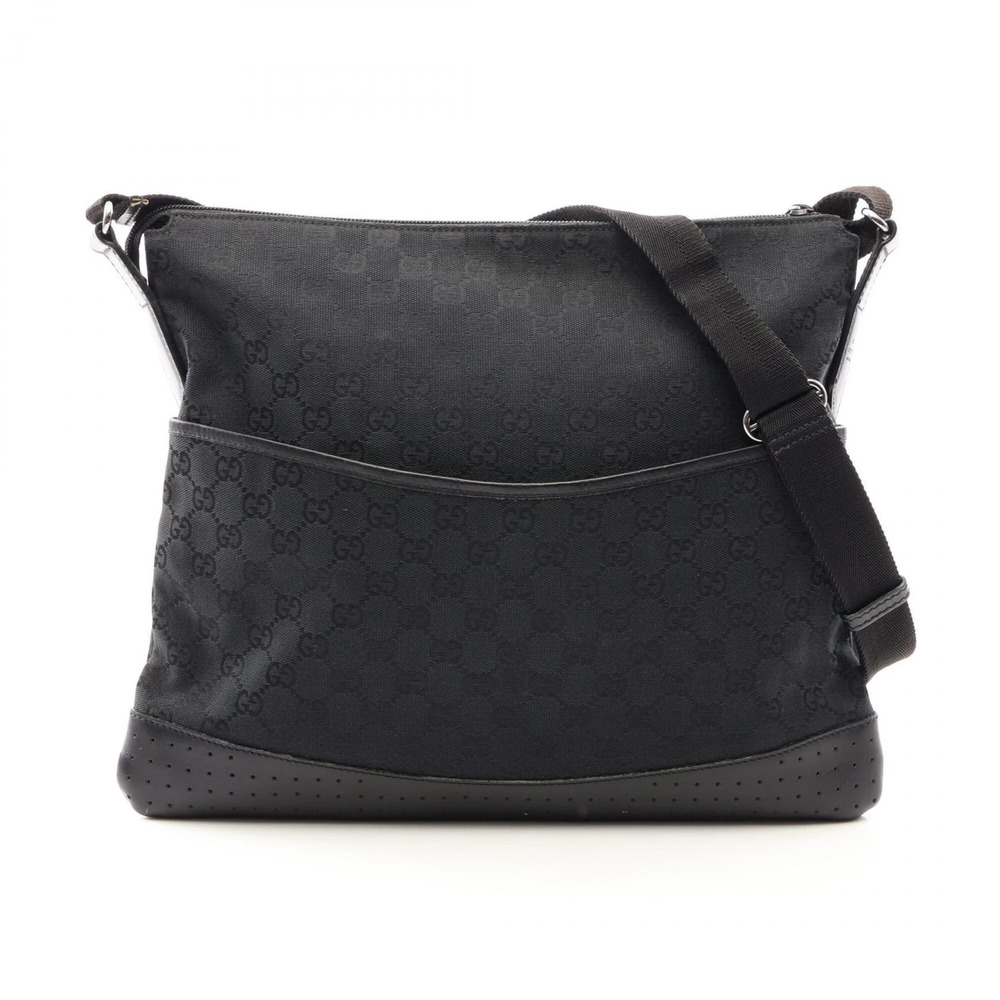GUCCI Authentic Black Leather Shoulder Bag